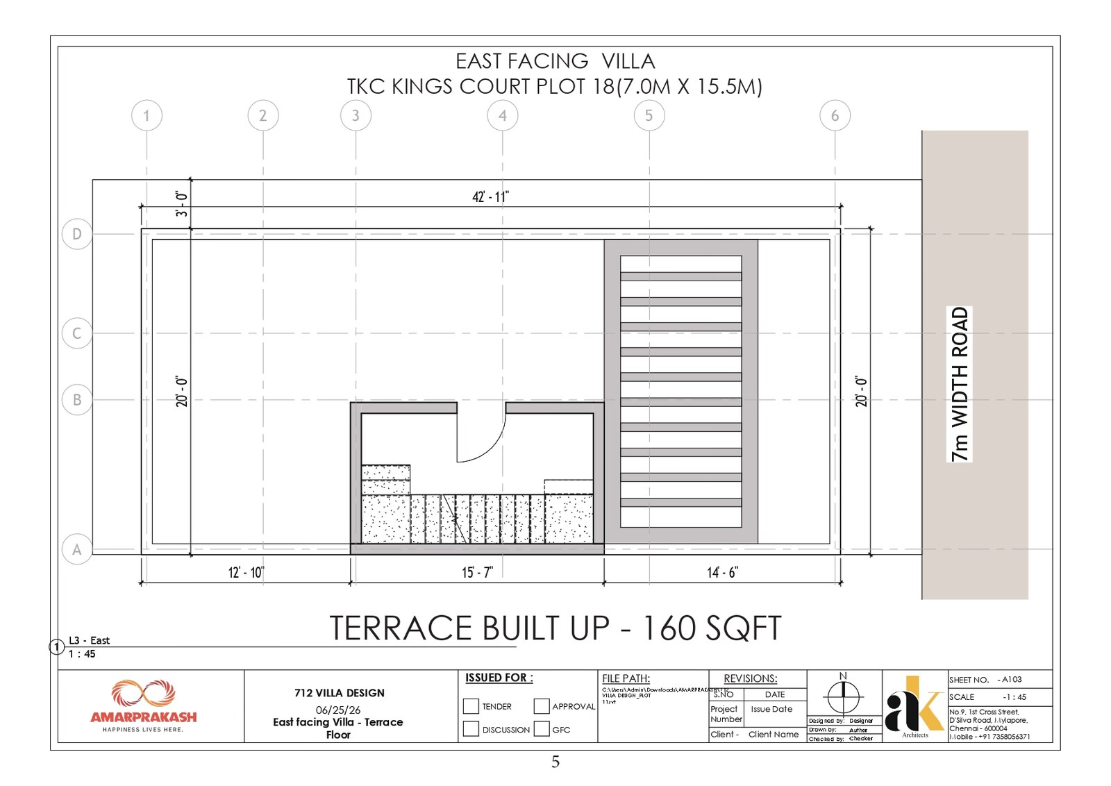 Terrace plan — 160 sq.ft